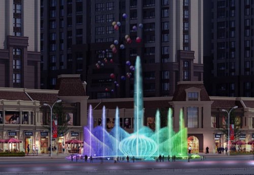 商務辦公樓廣場旱地噴泉