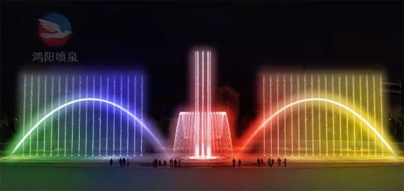 廣場旱噴音樂噴泉動畫設計